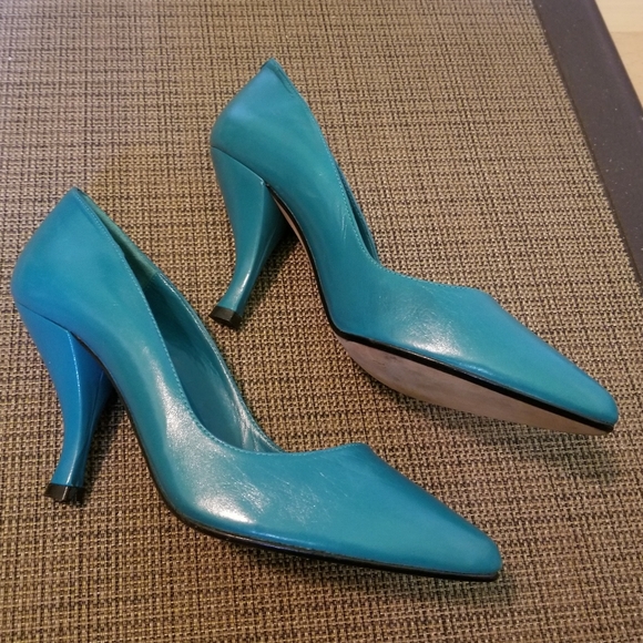 KENNETH COLE Teal Leather Heels (Size 6B) - Picture 2 of 14